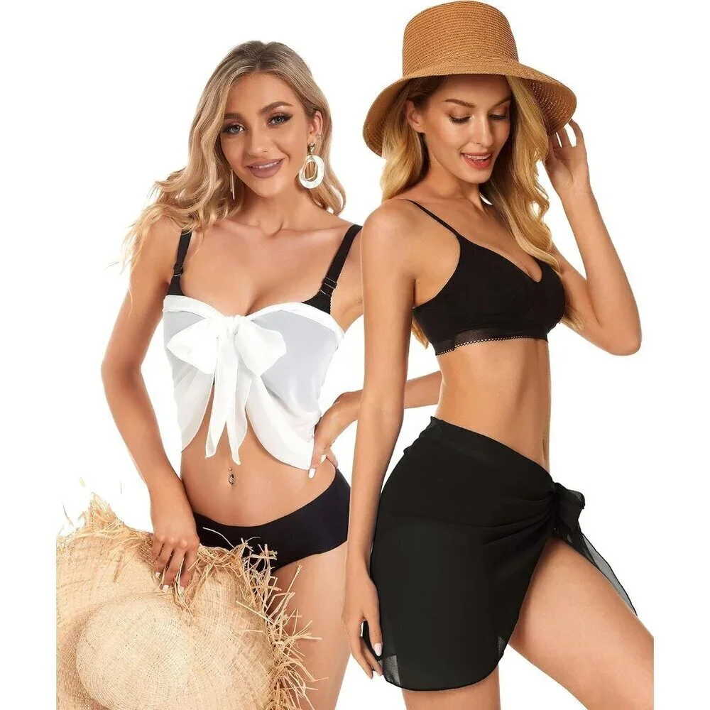 Sheer Beach Sarong Skirt Swimsuit Cover-Up Wrap for Women